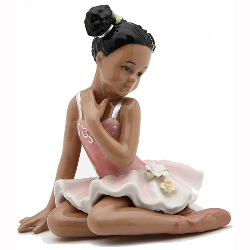 Porcelain AA Ballerina Sitting with Pink Dress