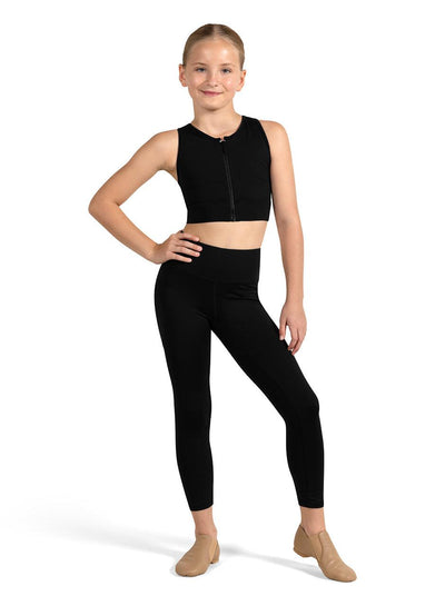 Bloch Girls Shan Zip Front Crop Top