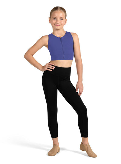 Bloch Girls Shan Zip Front Crop Top