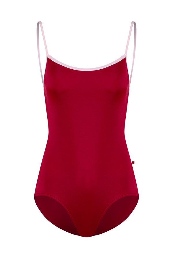 Yumiko Adult Red Camisole with wide back cutout.