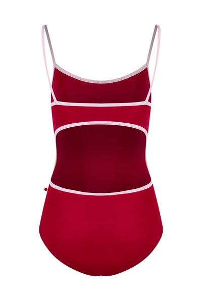 Yumiko Adult Red Camisole with wide back cutout.