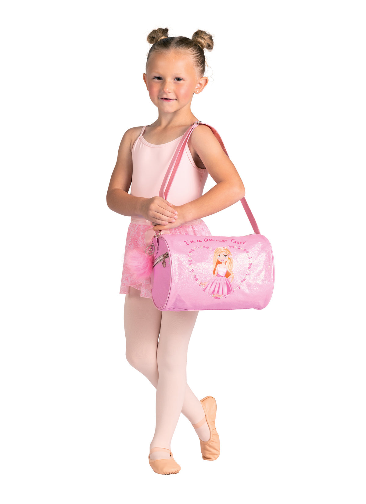 DanzNMotion Pink Dancer Girl Roll Bag