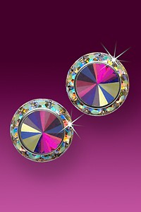 Rhinestone Earrings 15mm Clip